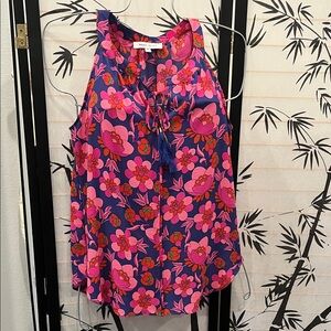 Rose & Olive Pink and Red Floral Top